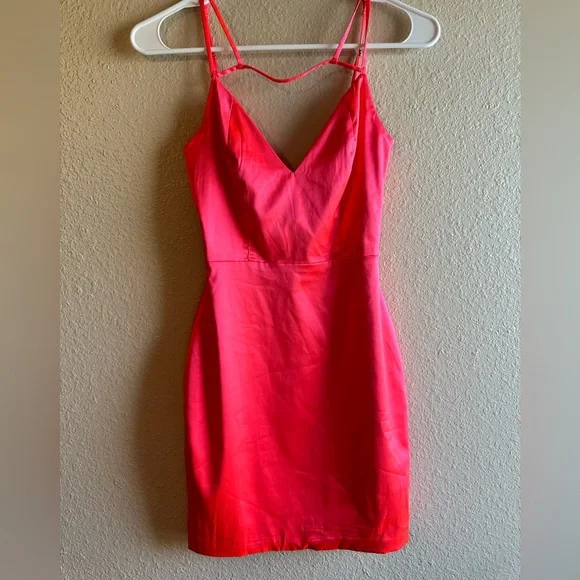 Oh Polly Neon Pink Mini Dress. - Picture 1 of 4